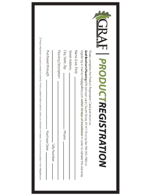 Product Registration Card