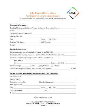 Solar Payment Option System Application