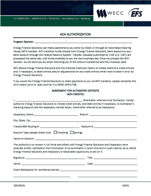 ACH Authorization Form