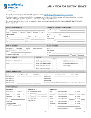 Application for Electric Service