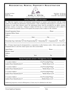 Ohio Residential Rental Property Registration Form
