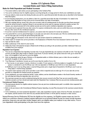 Section 125 Cafeteria Plan Claim Form