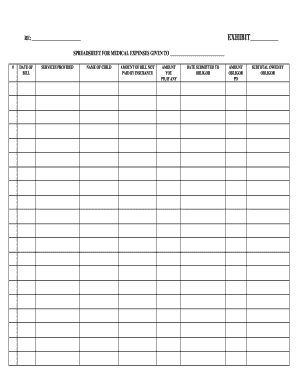 Medical Expenses Spreadsheet