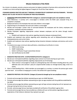 NCAA Standard Business Practices Agreement