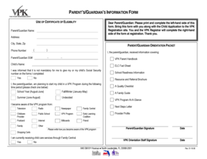 Parent's Guardian Information Form