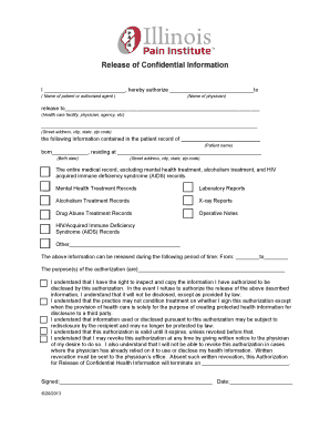 Release of Confidential Health Information