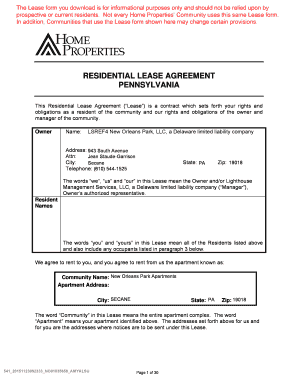 Residential Lease Agreement