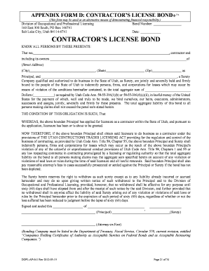 Contractor's License Bond