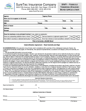 SureTec Insurance Company Bond Application