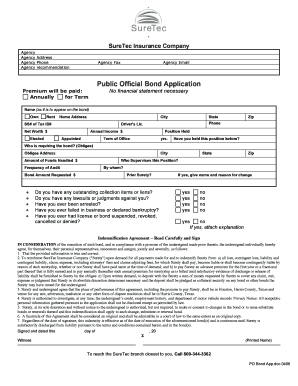 Public Official Bond Application