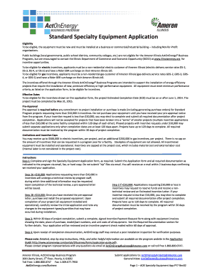 Ameren Illinois Specialty Equipment Application