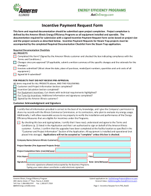 Ameren Illinois Incentive Payment Request Form