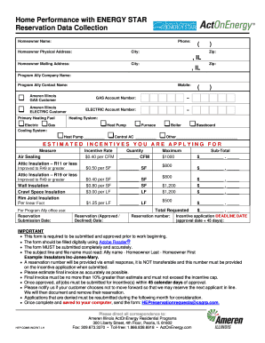 Home Performance with ENERGY STAR Reservation Form