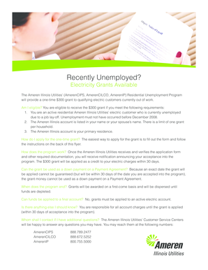 Ameren Illinois Residential Unemployment Program Application