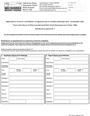 Agricultural or Forestry Development Road Application