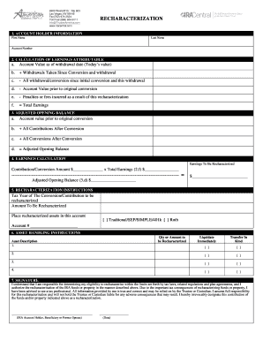 IRA Recharacterization Form