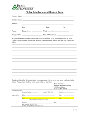 Pledge Reimbursement Request Form