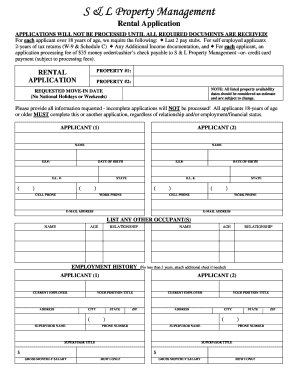 Rental Application Form