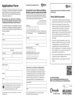Garden Waste Collection Application Form