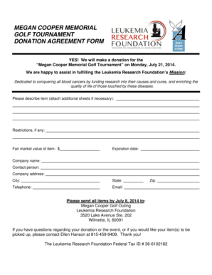 Donation acceptance agreement