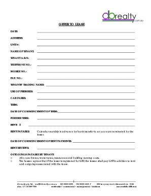 Offer to Lease Agreement