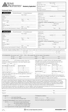 Residential Lease Application Form