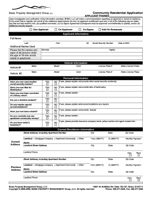 Community Residential Application