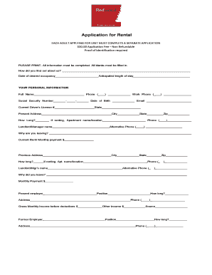 Rental Application Form