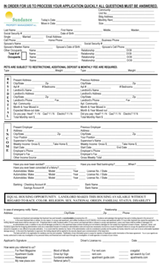 Residential Rental Application Form