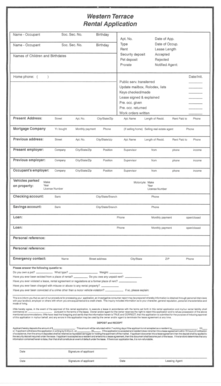Western Terrace Rental Application