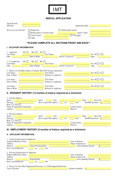 Rental Application Form