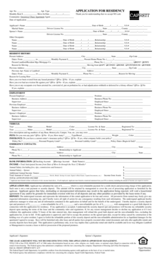Residential Rental Application Form