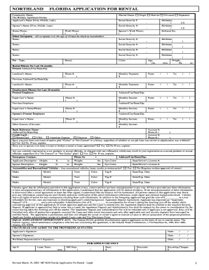 Florida Rental Application Form