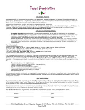 Georgia Apartment Rental Application