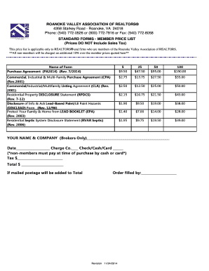 Roanoke Valley Realtor Purchase Agreement