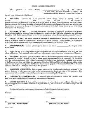 Image License Agreement for Real Estate Listings