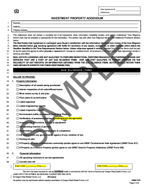 Investment Property Addendum