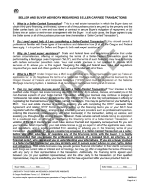 Seller and Buyer Advisory on Seller-Carried Transactions