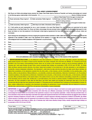Oregon Residential Real Estate Sale Agreement