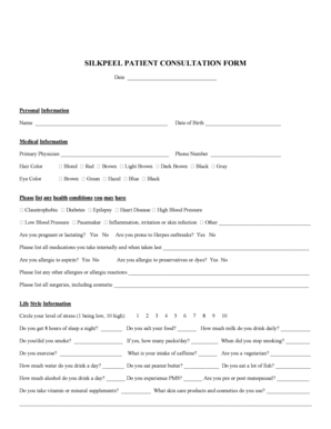 SilkPeel Patient Consultation Form