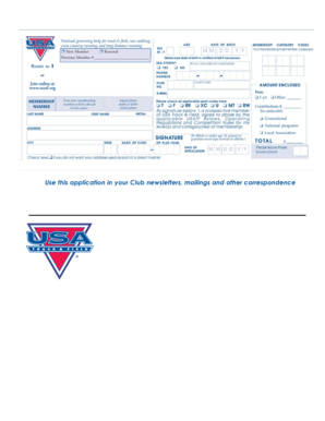 USATF Organizational Club Membership Application
