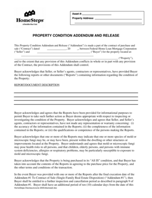 Property Condition Addendum and Release