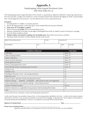Handicapping Labio-Lingual Deviations Form