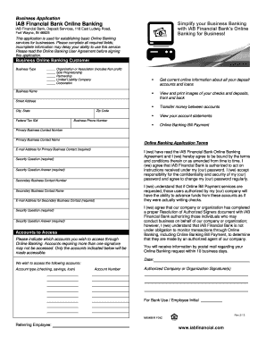 Business Online Banking Application