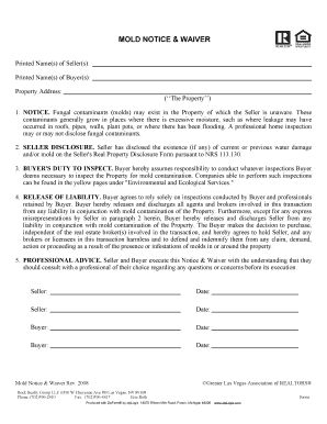 Mold Notice and Waiver