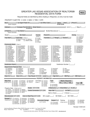 Residential Data Form
