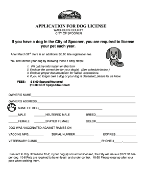 Dog License Application