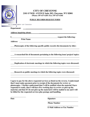 Public Records Request Form