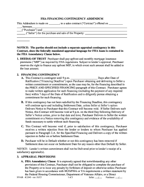 FHA Financing Contingency Addendum
