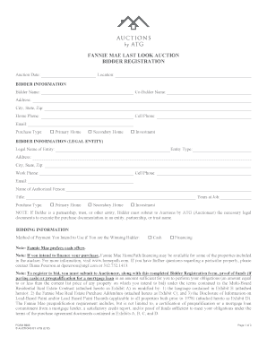 Fannie Mae Last Look Auction Bidder Registration